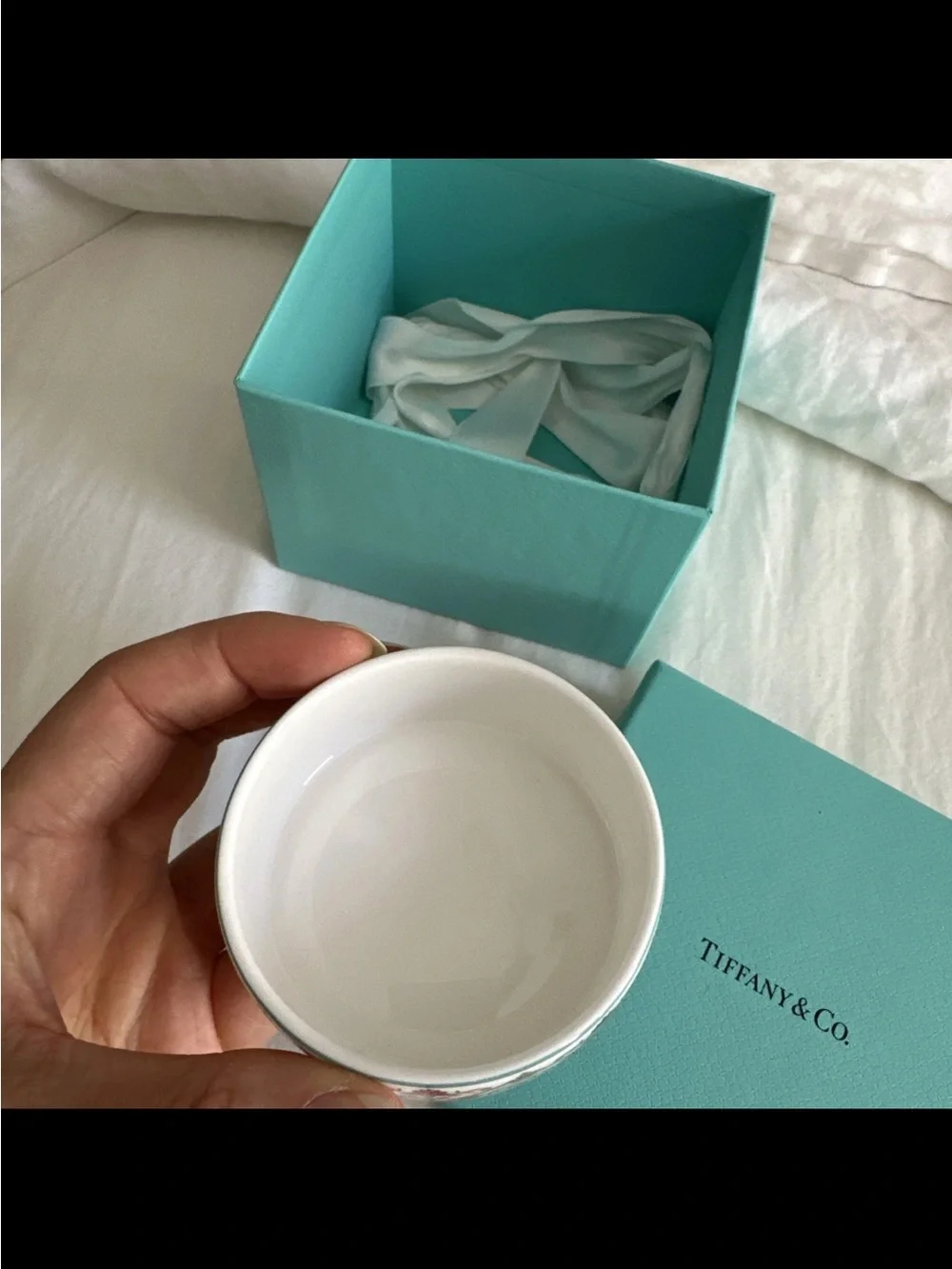 Tiffany & Co. Turquoise, White and Red Enamel Decorative Trinket Box